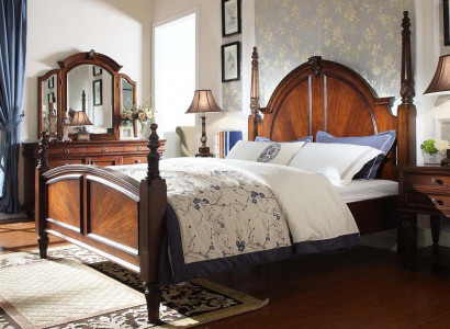 Schlofkummer Bett Klassesch Nei stilvoll am Moderne brong Holz Luxus
